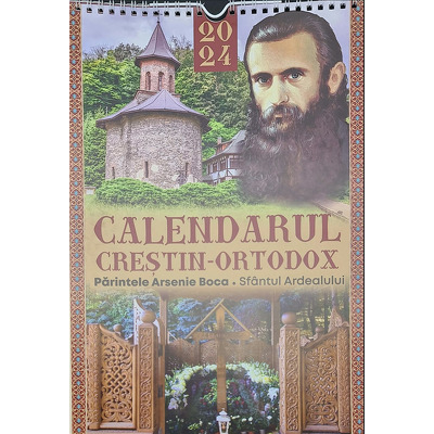 Calendarul de perete crestin ortodox 2024, Parintele Arsenie Boca, format A3