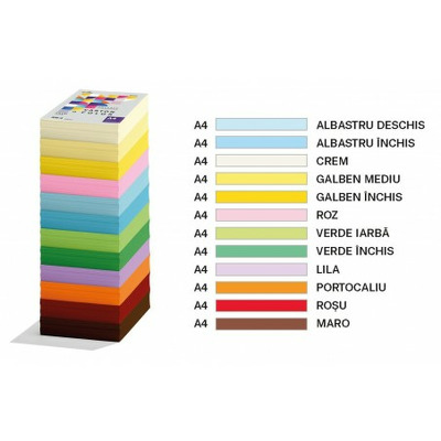 Carton color 160g/mp A4 250 coli ECADA lila