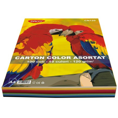 Carton color A4 120 g/mp 10 culori Set 100 DACO