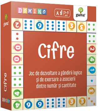 Cifre - Joc de dezvoltare a gandirii logice si de exersare a asocierii dintre numar si cantitate (Colectia Domino 4-6 ani)