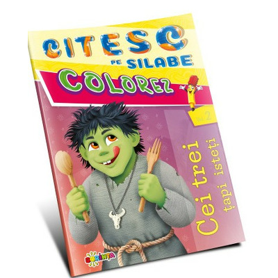 Citesc pe silabe. Colorez. Cei trei tapi isteti