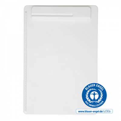 Clipboard simplu A4, din plastic reciclat, ECO MAUL Go - alb