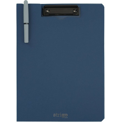 Clipboard Strigo vertical A4, suport stilou, albastru marin