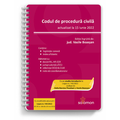 Codul de procedura civila (actualizat la 15 iunie 2022)