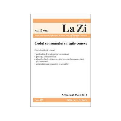 Codul consumului si legile conexe (actualizat la 25.04.2012)