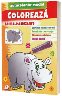 Coloreaza animale amuzante. Autocolante model