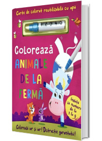 Coloreaza animale de la ferma - reutilizabila cu apa