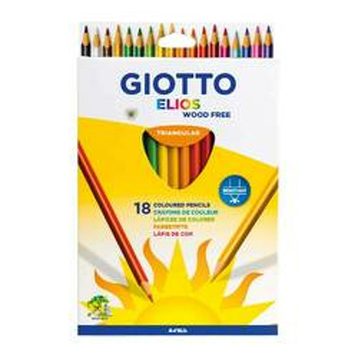 Creioane colorate, cutie carton, 18 culori/cutie, GIOTTO Elios