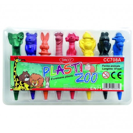 Creion color 8 culori Plasti Zoo Daco CC708A