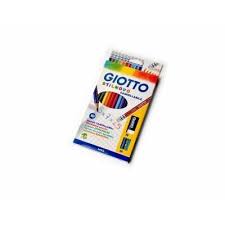 Creion colorat Stilnovo, 10 buc/set + 1 ascutitoare + 1 guma, Giotto