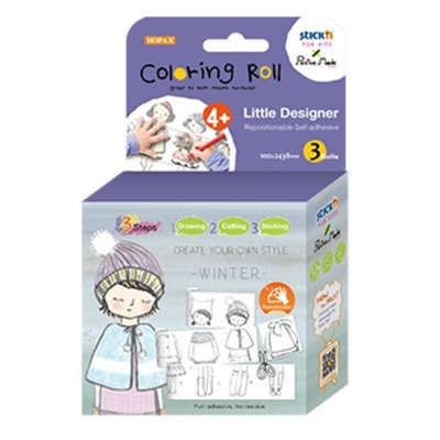 Cutie creativa cu role pentru colorat - iarna, 3 buc/set, Stickn Little Designer