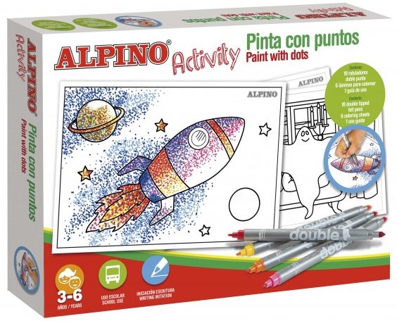 Cutie cu articole creative pentru copii, ALPINO Activity - Paint with dots