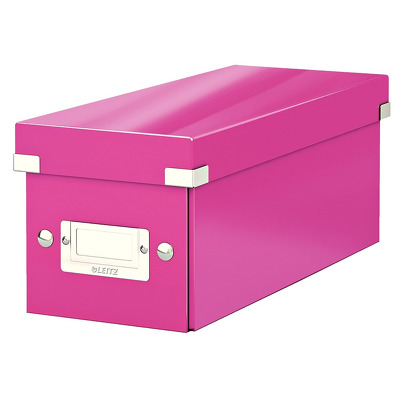 Cutie pentru 30/60 CD-uri cu carcasa Jewel/Slim, LEITZ Click & Store, carton laminat - roz