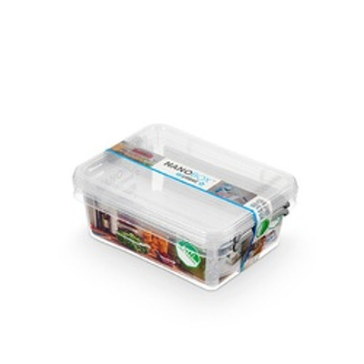 Cutie plastic cu capac, pentru alimente, antibacteriala, 2 buc/set, ORPLAST Nanobox - capacitate 1.15L