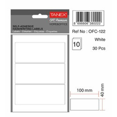 Etichete autoadezive albe, 40 x 100 mm, 30 buc/set, TANEX