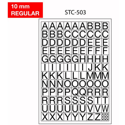 Etichete cu litere, A-Z, 2 folii/set, TANEX -10mm regular