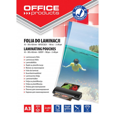 Folie pentru laminare, A3  80 microni 100buc/top Office Products