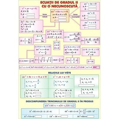 Functii de gradul II cu o necunoscuta. Transformari geometrice. Plansa