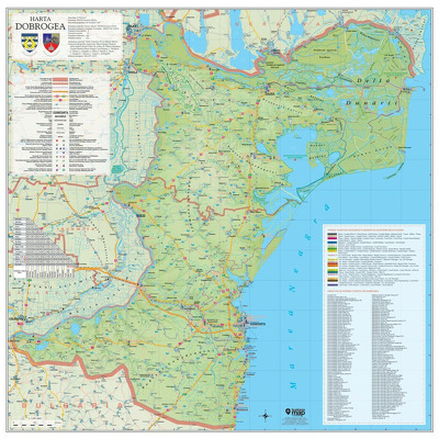 Harta Dobrogea. Dimensiune 120x120cm, cu sipci din lemn