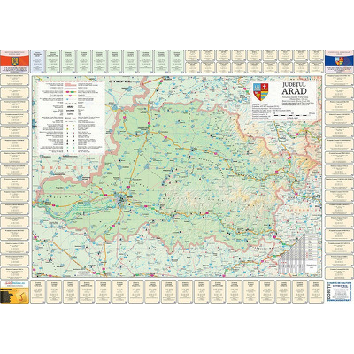 Harta judetului Arad. Dimensiune 120x90cm