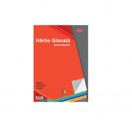 Hartie glasata autocolanta lucioasa 10 file/set, Daco