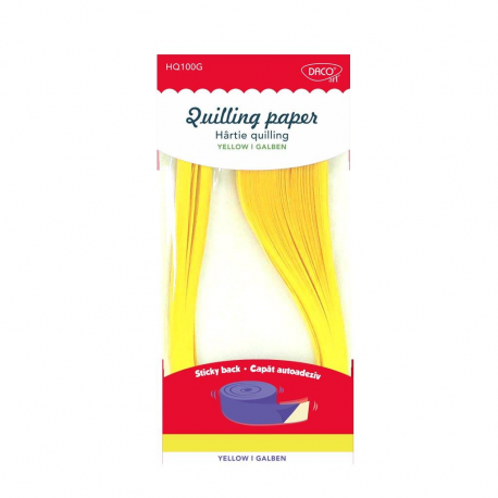 Hartie quilling 42.5X0.5 cm 100/set Daco HQ100G galben