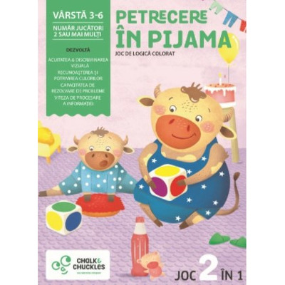 Joc 2 in 1. Petrecere in pijama - joc de logica colorat