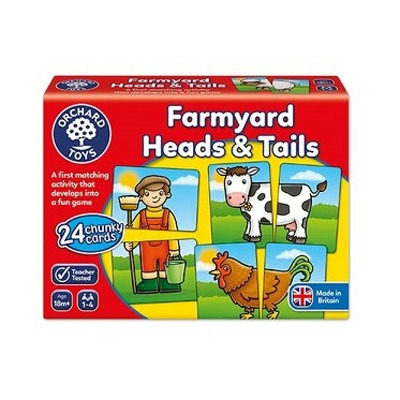 Joc educativ asociere Prietenii de la ferma FARMYARD HEADS & TAILS