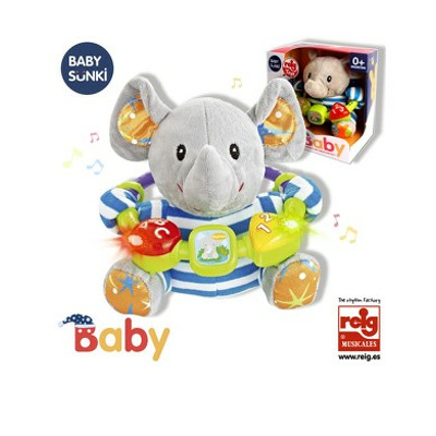 Jucarie interactiva bebe cu activitati si lumini 20 cm - Elefant