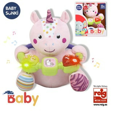 Jucarie interactiva bebe cu activitati si lumini 20 cm - Unicorn