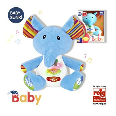 Jucarie interactiva bebe cu sunete si lumini 15 cm - Elefant