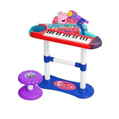 Keyboard electronic cu microfon si scaunel Peppa Pig