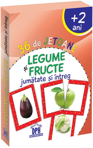 Legume si fructe jumatate si intreg. 36 de jetoane