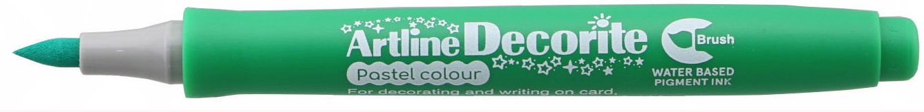 Marker Artline Decorite, varf flexibil (tip pensula) - verde pastel