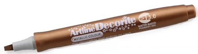 Marker Artline Decorite, varf tesit 3.0mm - bronz