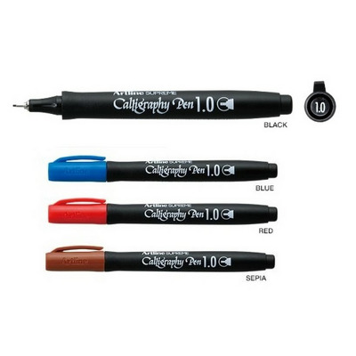 Marker ARTLINE Supreme Calligraphy, varf tesit din fetru 1.0mm - albastru