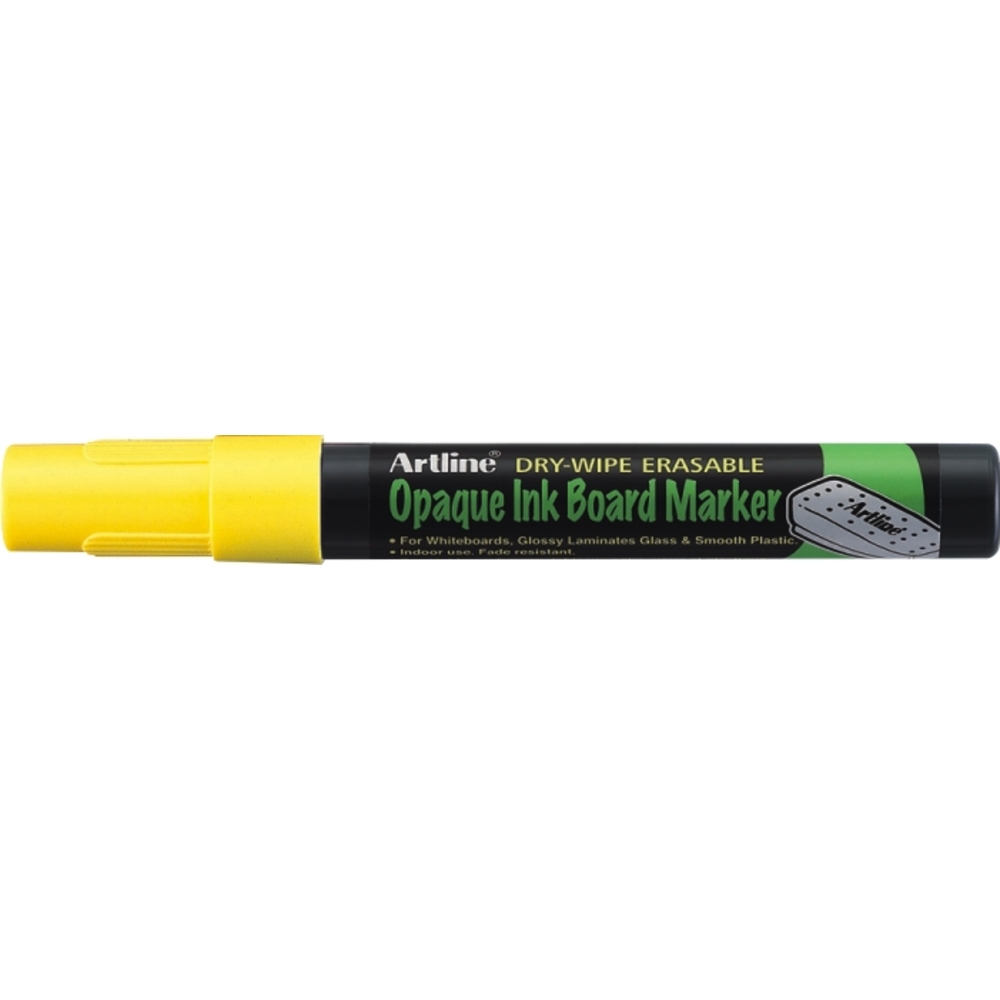 Marker cu cerneala opaca, Artline, pentru table de scris, varf 2.0mm - galben fluorescent