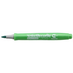 Marker Decorite, varf flexibil (tip pensula) - verde metalizat