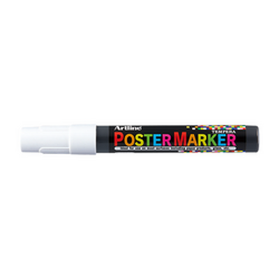 Marker pentru poster, corp plastic, varf rotund 2mm - alb