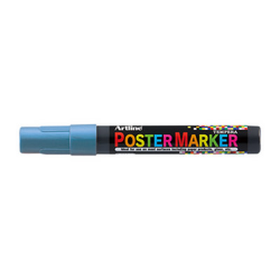 Marker pentru poster, corp plastic, varf rotund 2mm - albastru metalizat