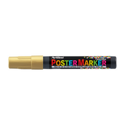 Marker pentru poster, corp plastic, varf rotund 2mm - auriu