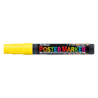 Marker pentru poster ARTLINE, corp plastic, varf rotund 2mm - galben fluorescent