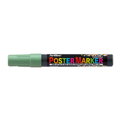 Marker pentru poster ARTLINE, corp plastic, varf rotund 2mm - verde metalizat