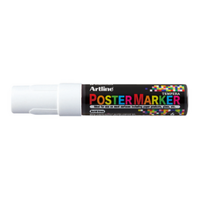 Marker pentru poster ARTLINE, corp plastic, varf rotund 6mm - alb