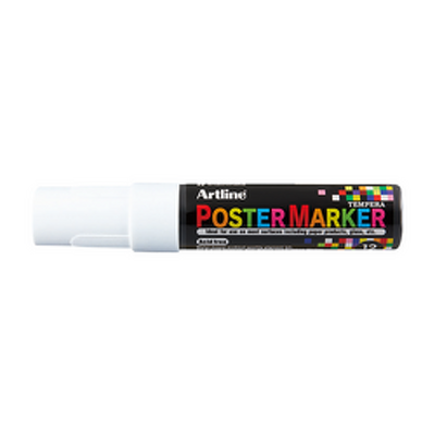 Marker pentru poster ARTLINE, corp plastic, varf tesit 12mm - alb