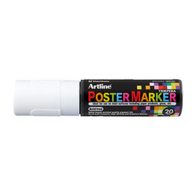 Marker pentru poster ARTLINE, corp plastic, varf tesit 20mm - alb