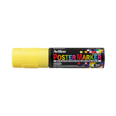 Marker pentru poster ARTLINE, corp plastic, varf tesit 20mm - galben fluorescent