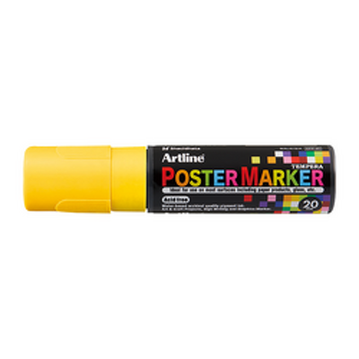 Marker pentru poster ARTLINE, corp plastic, varf tesit 20mm - galben