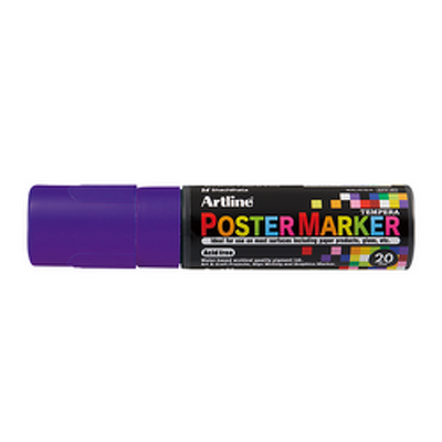 Marker pentru poster ARTLINE, corp plastic, varf tesit 20mm - mov