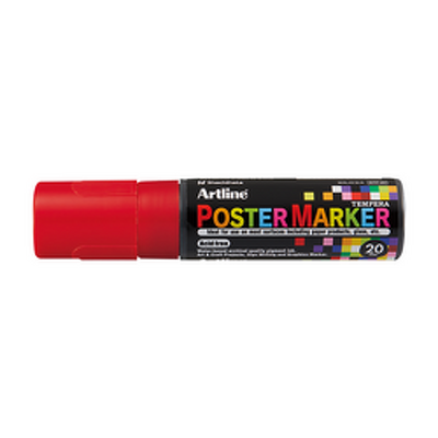 Marker pentru poster ARTLINE, corp plastic, varf tesit 20mm - rosu